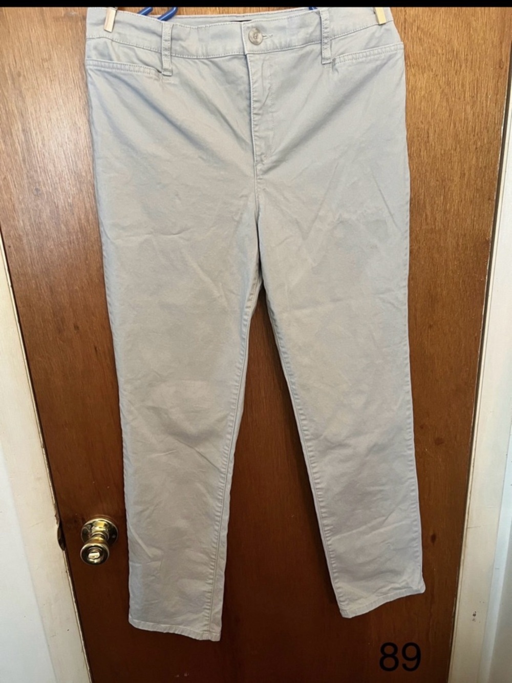 Gloria Vanderbilt Light Gray Straight Leg Chinos